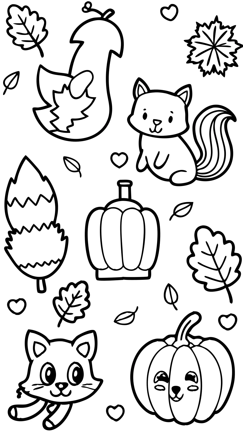 easy fall coloring pages